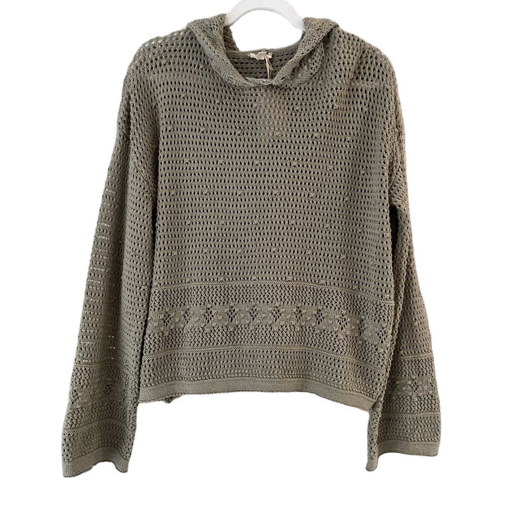 NWT Hem & Thread Olive Green Hooded Sweater